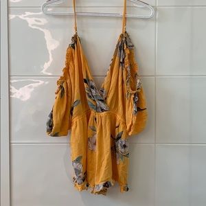 Yellow floral top shop romper